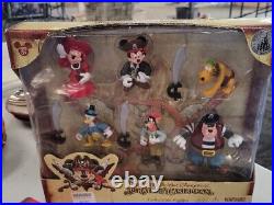 Disney Parks Pirates Of The Caribbean Micky Minnie Donald Figures NIB Rare