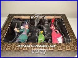 Disney Parks Pirates Of The Caribbean Ornament 3-Set Auctioneer, Red Head Parrot