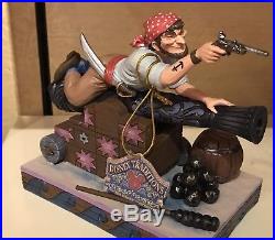 Disney Parks Pirates Of The Caribbean Pirate & Cannon Jim Shore Figure 50th