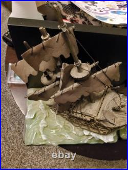Disney Pirates Of The Caribbean Bookends Black Pearl & Flying Dutchman SEE DESC