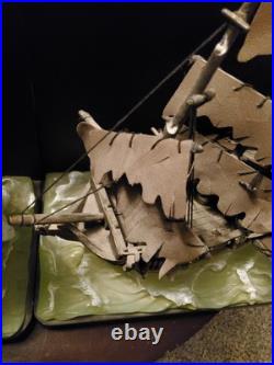 Disney Pirates Of The Caribbean Bookends Black Pearl & Flying Dutchman SEE DESC