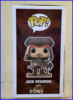 Disney Pirates Of The Caribbean Jack Sparrow #1482 Signed By Johnny Depp Funko