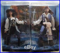 Disney Pirates Of The Caribbean Jack Sparrow & Angelica Barbie Dolls Nrfb