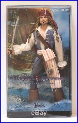 Disney Pirates of the Caribbean Jack Sparrow NRFB 2011 Pink Label Mattel # T7654