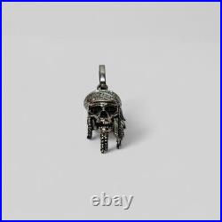 Disney Sterling 925 Silver Pirates of the Caribbean Diamond Skull Pendant