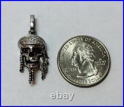 Disney Sterling 925 Silver Pirates of the Caribbean Diamond Skull Pendant