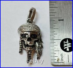 Disney Sterling 925 Silver Pirates of the Caribbean Diamond Skull Pendant