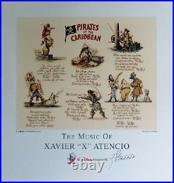 Disney Xavier X Atencio Autographed Print Lyrics to Pirates of the Caribbean