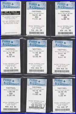 Disneyland Lot of 15 FASTPASS, PIRATES OF THE CARIBBEAN, July 27-Aug 30, 2002