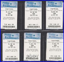 Disneyland Lot of 15 FASTPASS, PIRATES OF THE CARIBBEAN, July 27-Aug 30, 2002