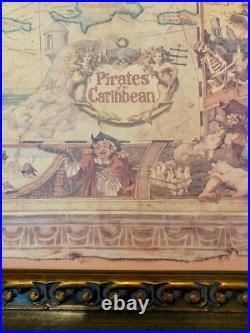 Disneyland Paris Pirates Of The Caribbean Map Art Giclee RARE John Horny 1991 Disneyland Paris Pirates Of The Caribbean Map Art Giclee RARE John Horny 1991