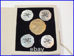 Disneyland Pirates Of The Caribbean Coin 5 Collector Coins 65th Anniversary Set