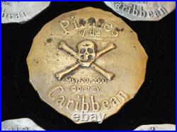 Disneyland Pirates Of The Caribbean Coin 5 Collector Coins 65th Anniversary Set