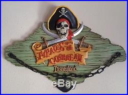 Disneyland Pirates Of The Caribbean Pirate 3d Pirate Plaque Rare Rare Rare