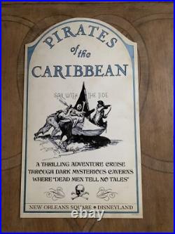 Disneyland Pirates Of The Caribbean Plaque 1967 Attraction 50th Sign Prop POTC