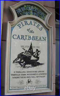 Disneyland Pirates Of The Caribbean Plaque 1967 Attraction 50th Sign Prop POTC