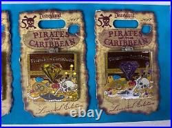 Disneyland Set of 5 Pirates of the Caribbean LE 50 Anniv Pins NEW