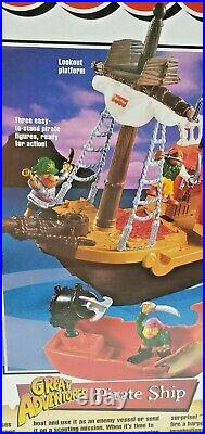 Fisher Price Great Adventures Pirate Ship NEW 1997 Dragon-Head Boat Pirate