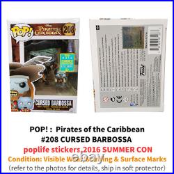 Funko POP Pirates of the Caribbean CURSED BARBOSSA #208 With poplife stickers