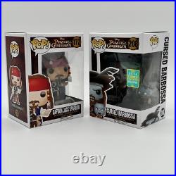 Funko Pop Disney Pirates of The Caribbean Cursed Barbossa 208 & Jack Sparrow 172