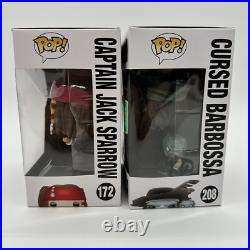 Funko Pop Disney Pirates of The Caribbean Cursed Barbossa 208 & Jack Sparrow 172
