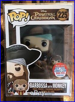 Funko Pop Pirates Of The Caribbean BARBOSSA with MONKEY 225 Figure NYCC