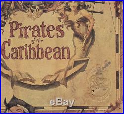 GENUINE Disneyland Paris Pirates Of The Caribbean Map #258/300 1992 Signed Litho