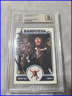 Geoffrey Rush Signed Card Captain Barbossa Pirates Of The Caribbean Rare