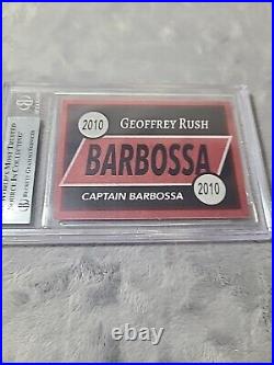 Geoffrey Rush Signed Card Captain Barbossa Pirates Of The Caribbean Rare