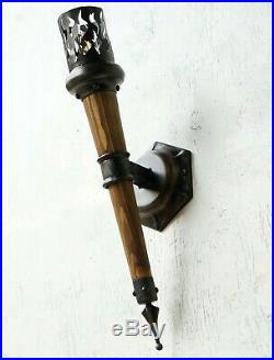 Handmade Medieval Wall Torch In Viking Style 22,4 Long