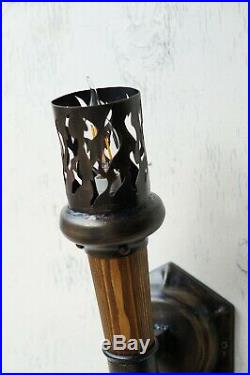 Handmade Medieval Wall Torch In Viking Style 22,4 Long