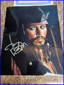 JOHNNY DEPP PIRATES OF THE CARIBBEAN' HAND SIGNED AUTOGRAPH 11X14 PHOTO With COA