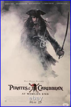 JOHNNY DEPP SIGNED AUTOGRAPH 12x18 PIRATES OF THE CARIBBEAN POSTER PHOTO JSA COA