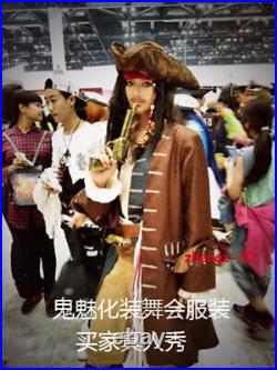 Jack Sparrow Adult Costume Pirates of the Caribbean Full Set Outfits Halloween