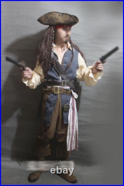 Jack Sparrow Costume Pirates of the Caribbean Cosplay Halloween Adult Outfits