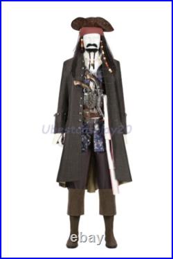 Jack Sparrow Costume Pirates of the Caribbean Cosplay Suit Fullset Handcrafted