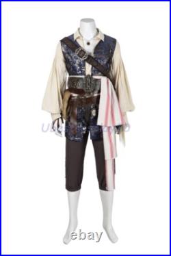 Jack Sparrow Costume Pirates of the Caribbean Cosplay Suit Fullset Handcrafted