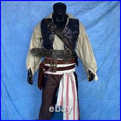 Jack Sparrow Costume Pirates of the Caribbean Cosplay Suit Men's Outfit