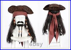 Jack Sparrow Costume Pirates of the Caribbean Cosplay Suit Men's Outfit