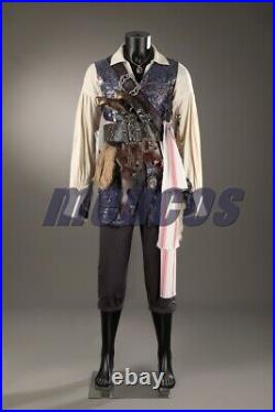 Jack Sparrow Costume cosplay Suit Pirates of the Caribbean Full set