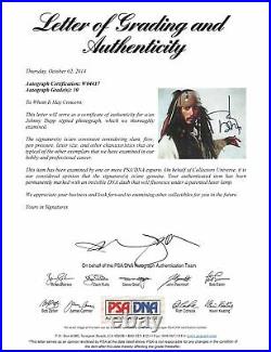 Johnny Depp Pirates Of The Caribbean Signed 11x14 Photo Graded 10! PSA #W04417