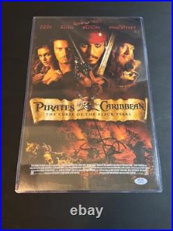 Johnny Depp Pirates Of The Caribbean Signed Movie Flat 11x17 Psa Cert