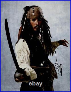 Johnny Depp Signed 11X14 Autograph Pirates of the Caribbean BAS E69362 COA