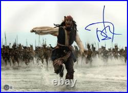 Johnny Depp Signed 11x14 Photo Pirates Of The Caribbean Autograph Beckett 6