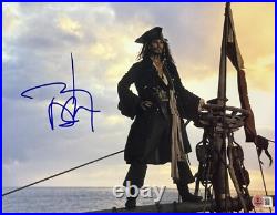 Johnny Depp Signed 11x14 Photo Pirates of the Caribbean Autograph Beckett