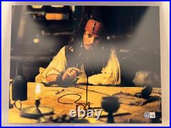Johnny Depp Signed 11x14 Photo Pirates of the Caribbean Beckett COA BAS