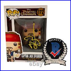 Johnny Depp Signed Autograph Pirates Of The Caribbean Funko Pop 172 Beckett Bas