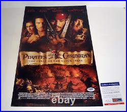 Johnny Depp Signed Autograph Pirates of The Caribbean Movie Poster PSA/DNA COA