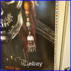 Johnny Depp Signed Autograph Pirates of The Caribbean Movie Poster PSA/DNA COA