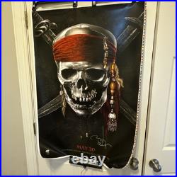 Johnny Depp Signed Autograph Pirates of The Caribbean Movie Poster PSA/DNA COA